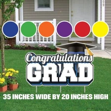 Jumbo Congratulations Grad Yard Sign, Graduation Yard Card Display, Grad Party