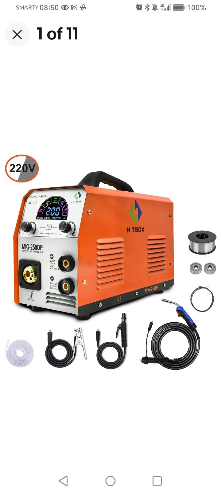 250A Weld Aluminum MIG Welders 220V DC Gas NoGas IGBT Inverter Welding