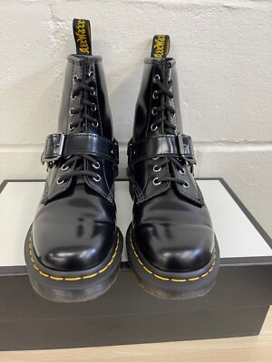 Dr. Martens 1460 Harness Patent Black Leather Boots Men's Dr. Martens 1460 Harness Patent Black Leather Boots Men's
