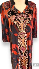 Soft Surroundings Epiphany Maxi Dress Velvet Detail Lined V Neck EUC Sz 14P
