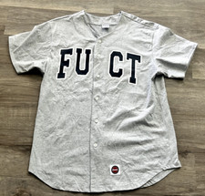 RARE Genuine FUCT 91 Baseball Jersey Shirt Gray Mens Skateboarding! USA MADE L