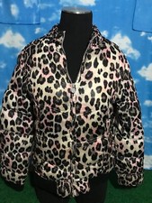 Justice puffer Coat Jacket Girl warm winter no hood leopard 12/14 8 S8