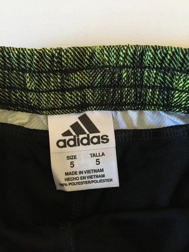 New Spell Out Adidas Logo Black Neon Pull on Athletic Shorts sz 5 Boys NWT - Picture 7 of 8