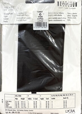 Wolford Velvet De Luxe Tights LARGE Velvety Soft Opaque Coca Brown