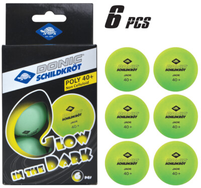 DONIC SCHILDKRÖT Tischtennisball ''Glow in the dark'' grün 6 Stück