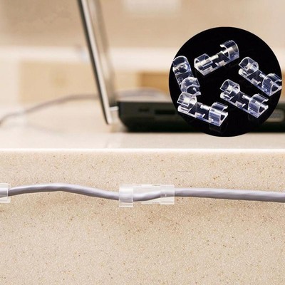 16/20x Finisher Wire Clamp Self-adhesive Wire Organizer Clips Cable Holders A6A9