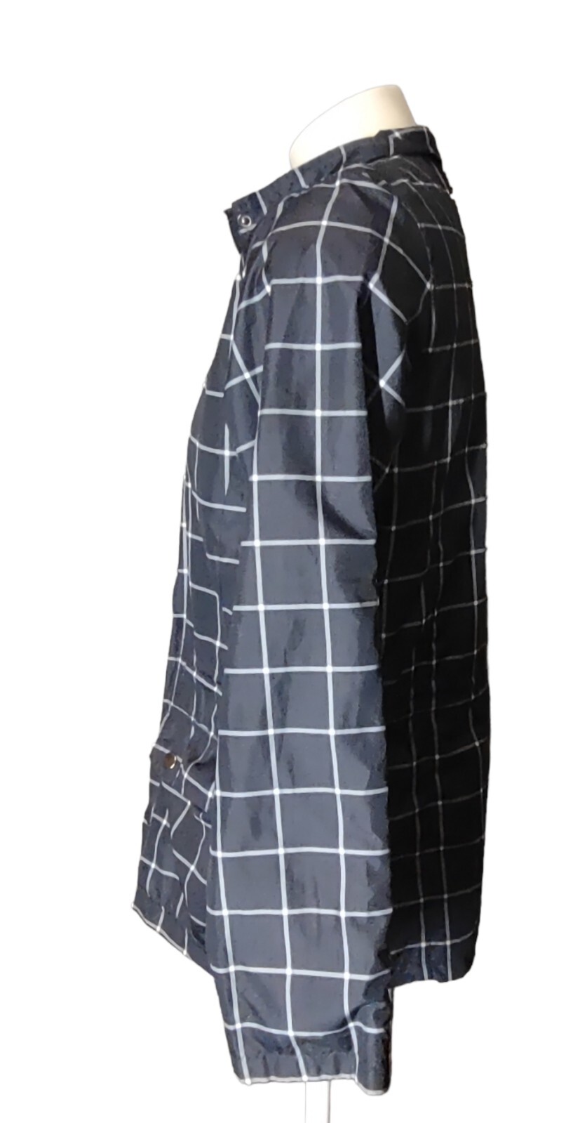 Windbreaker Woman's Medium Basic Editions Blue Pl… - image 4