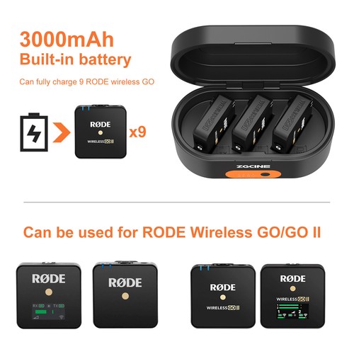 ZGCINE ZG-R30 Etui szybkiego ładowania do mikrofonów Rode Wireless Go I II Single Me - Zdjęcie 7 z 10