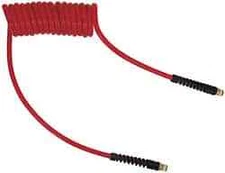 PRO-SOURCE 1/4" ID, 1/4 Thread, 5' Long, Red or Blue Polyurethane Coiled & Se...