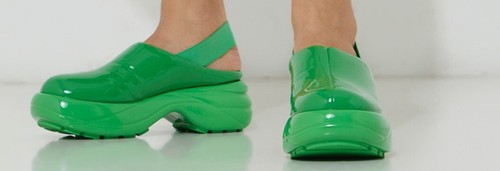 Charles & Keith Size 37 Or 7/7.5 Green Roony Patent Back-Strap Heeled Shoes - Picture 4 of 10