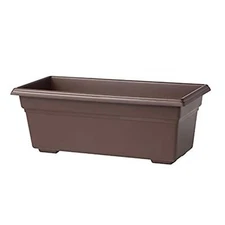 Novelty Countryside Durable Plastic Flower Box Planter, Brown, 24in
