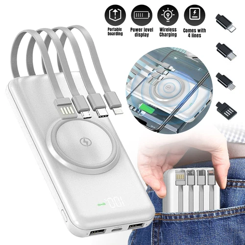 Magnetic 30000mAh Power Bank Dual USB Charging Portable Charger External Battery - Picture 21 of 24