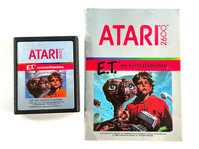 vtg Atari 2600 E.T. Extra Terrestrial Video Game w/ Manual