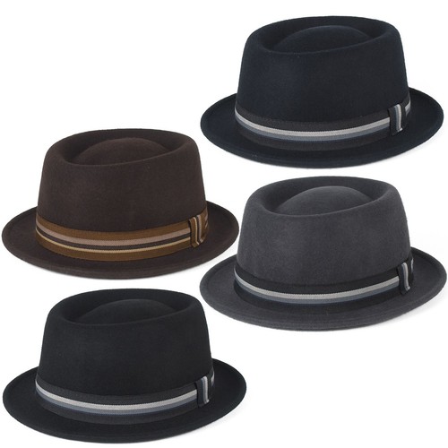 100% Wool Pork Pie Hat Waterproof 