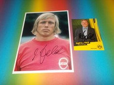 Sigfried Held Kickers Offenbach BVB signed autograph 20x28 photo + postcard