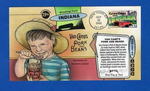 Scott 3574 Greetings from Indiana HP Bevil FDC Main Lot 175 Made