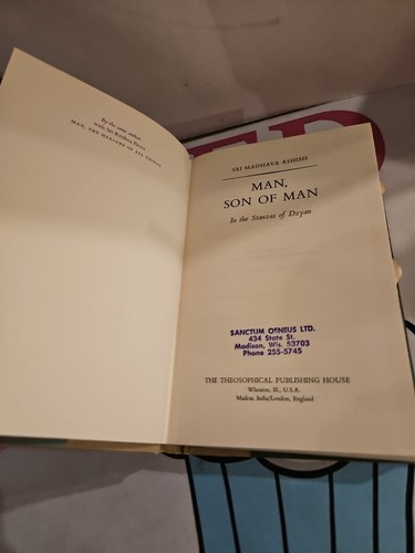 Man Son of Man Sri Madhava Ashish 1970 Theosophical Philosophy Hardcover 1st Ed - Picture 7 of 8