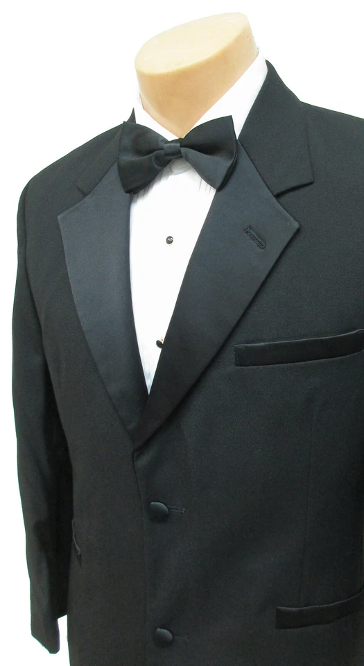 Men's Long Black Andrew Fezza Tuxedo Frock Coat Church Wedding Formal Mason 40R - Image 4 of 4