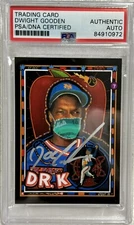 2020 TOPPS PROJECT #137 DOC GOODEN SIGNED METS CARD PSA AUT0