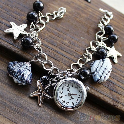 elegante Braccialetto Orologio,bracciale Charm conchiglie stelle Perline  GN31 | eBay