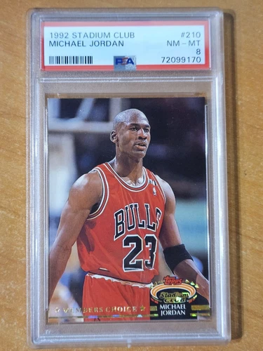 1992 Topps Stadium Club Members Choice Michael Jordan Card #210 PSA 8 NM-MT