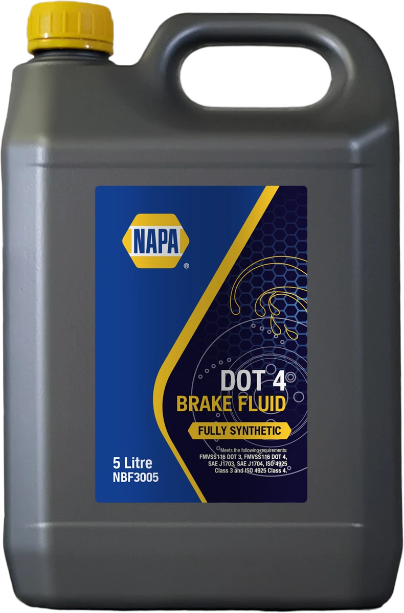 Brake and Clutch Fluid Dot 4 5L SAE J1703 J1704 FMVSS No116 DOT 4 ISO 4925  Napa