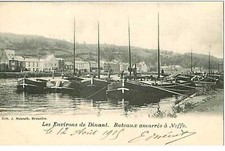 Belgium. Neffe. The Surroundings Of Dinant. Boats Moored In Neffe