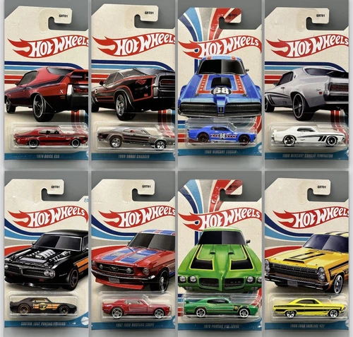 Hot Wheels Vintage American Muscle Set of  8 Vehicles New Arrival 2023
