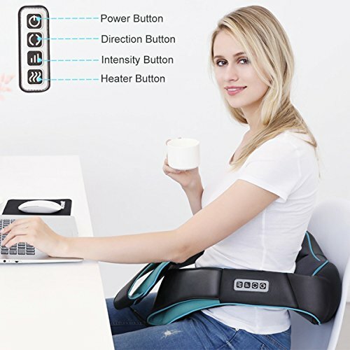 Shiatsu Back Shoulder Neck Massager with Heat,Electric Deep Tissue 4D Kneading - Picture 8 of 9