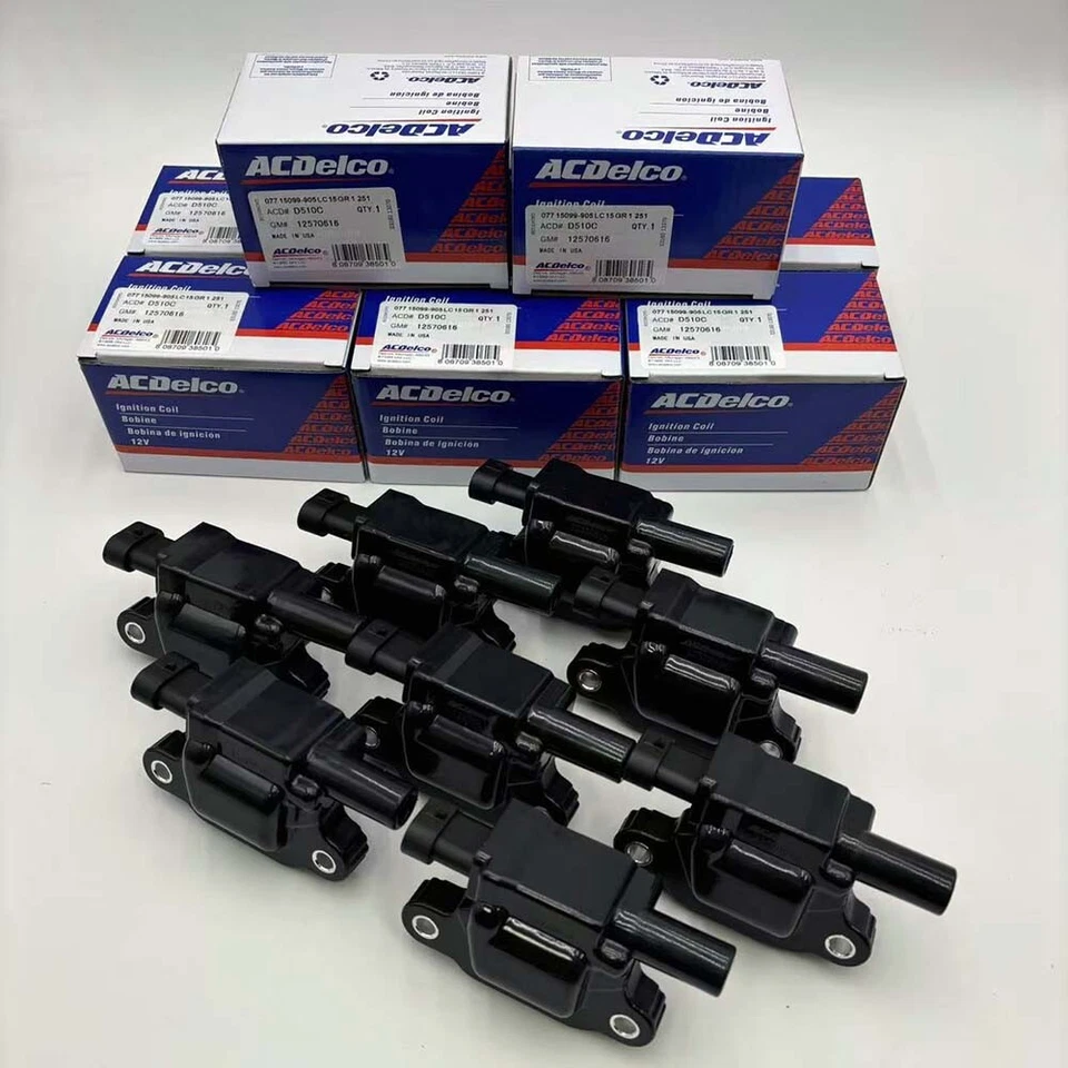 8PCS Genuine Ignition Coils D510C For Chevrolet GMC V8 12611424 12570616 UF413 - Image 2 of 4