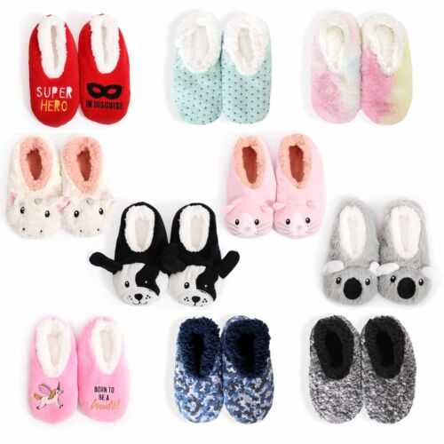 Sploshies - SnuggUps Duo & Fluffy Animals - Kids Soft Slippers Non-Slip Grip - Picture 1 of 76