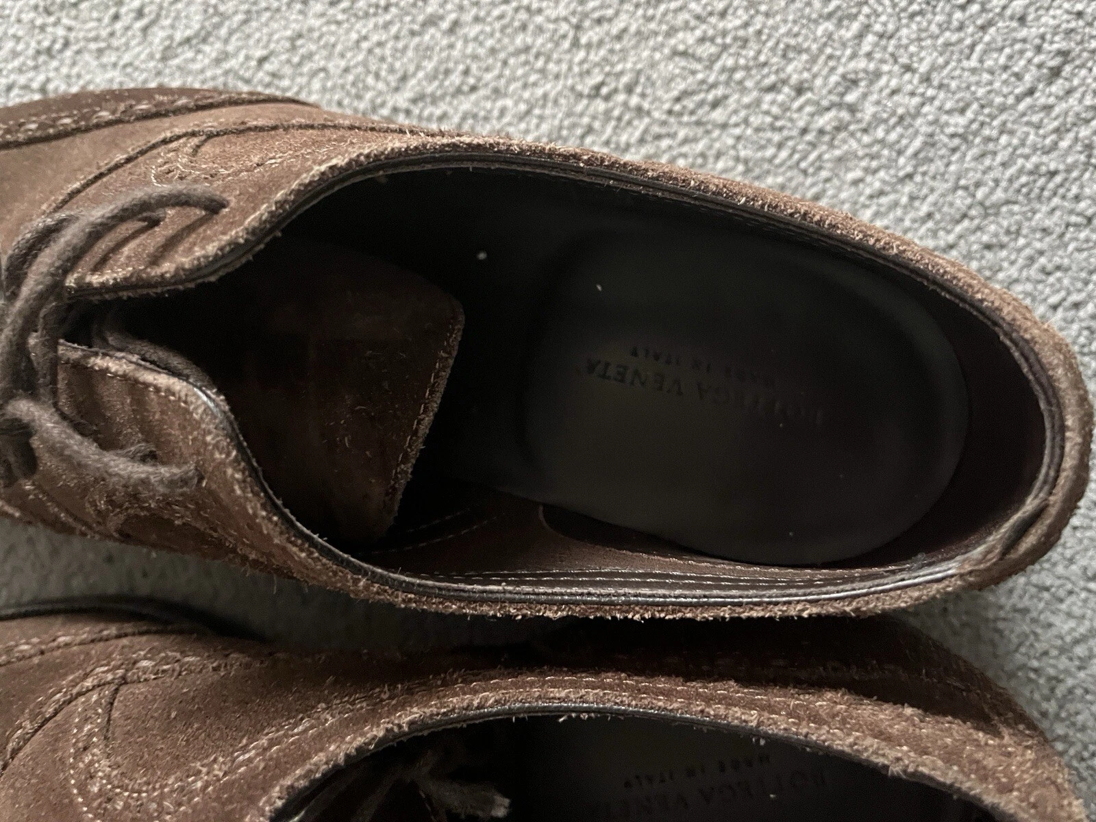 Oxford Bottega Veneta Brogue marrone scamosciato 42 5EU UK9 ala lunga