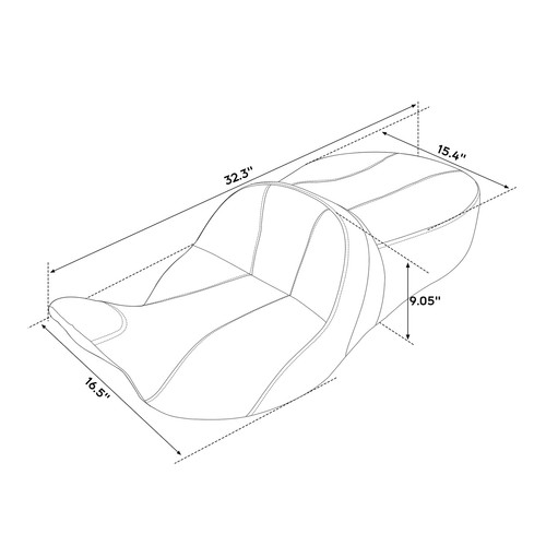 Driver Passenger Seat Pad Backrest Fit For Harley Touring Road Glide 2014-2023 - Picture 4 of 10
