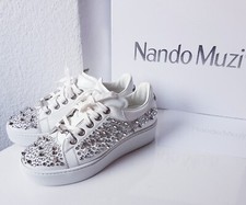 Sneakers Nando Muzi 100% pelle con applicazioni strass, numero 36,5 con scatola!