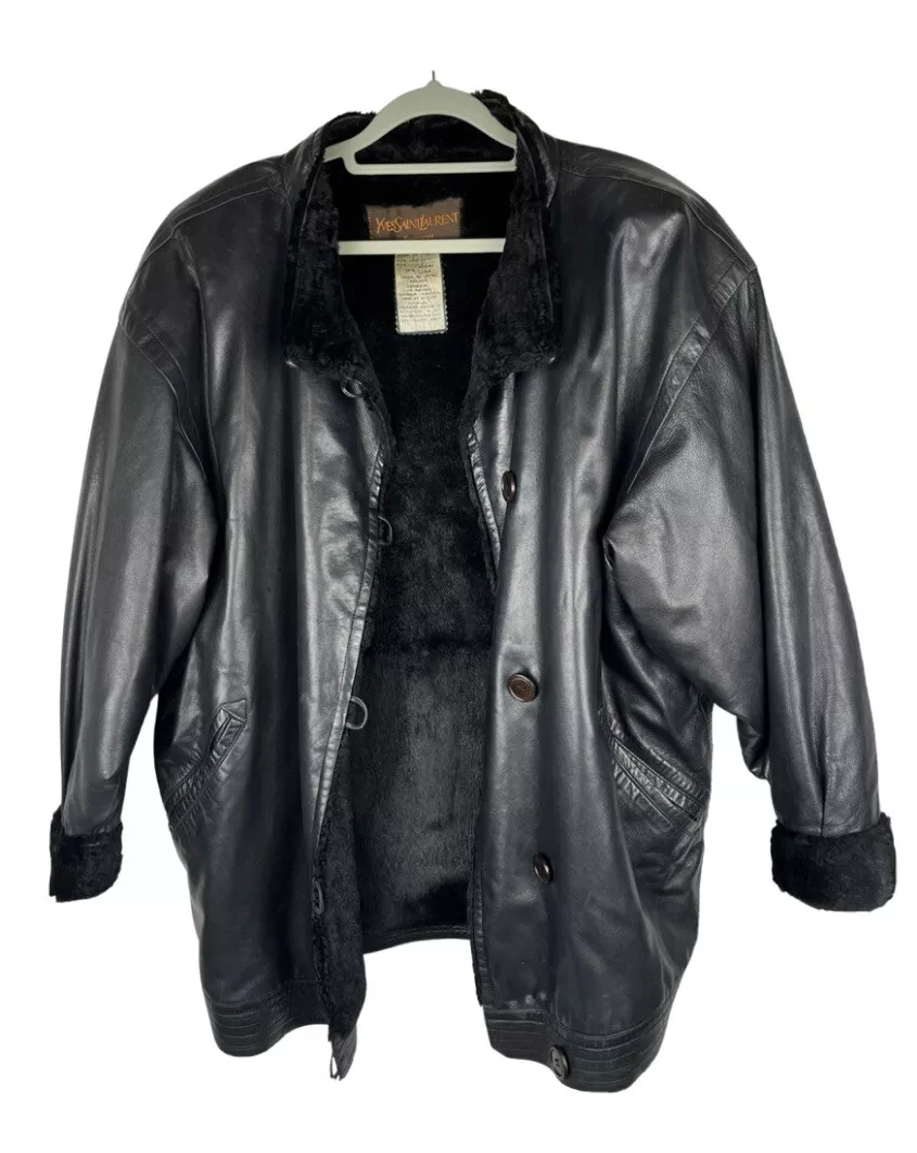 Veste en cuir saint laurent hot sale