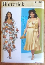 NEW Butterick Pattern R 11743 Misses' Plus sz 30W-38W Dress with Variations*Sash