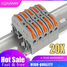 20x Wiring Terminal Universal Din Rail Compact Mini Push-in Connectors Blocks UK