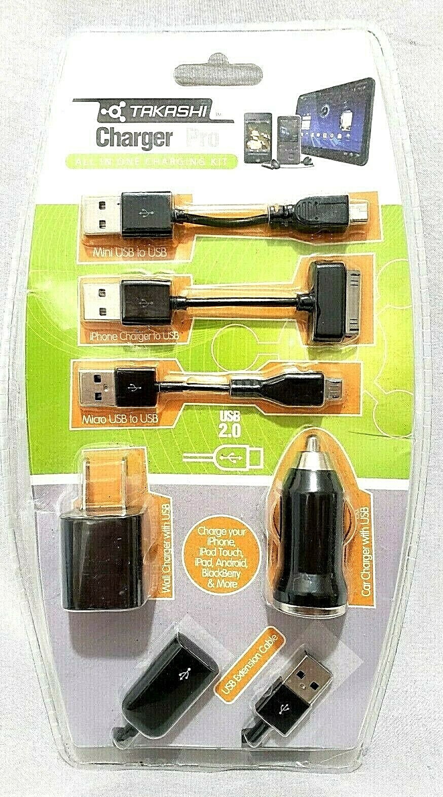 Universal All-in-One Charging Kit for iPhone, iPad, Android - Home & Car Use-image