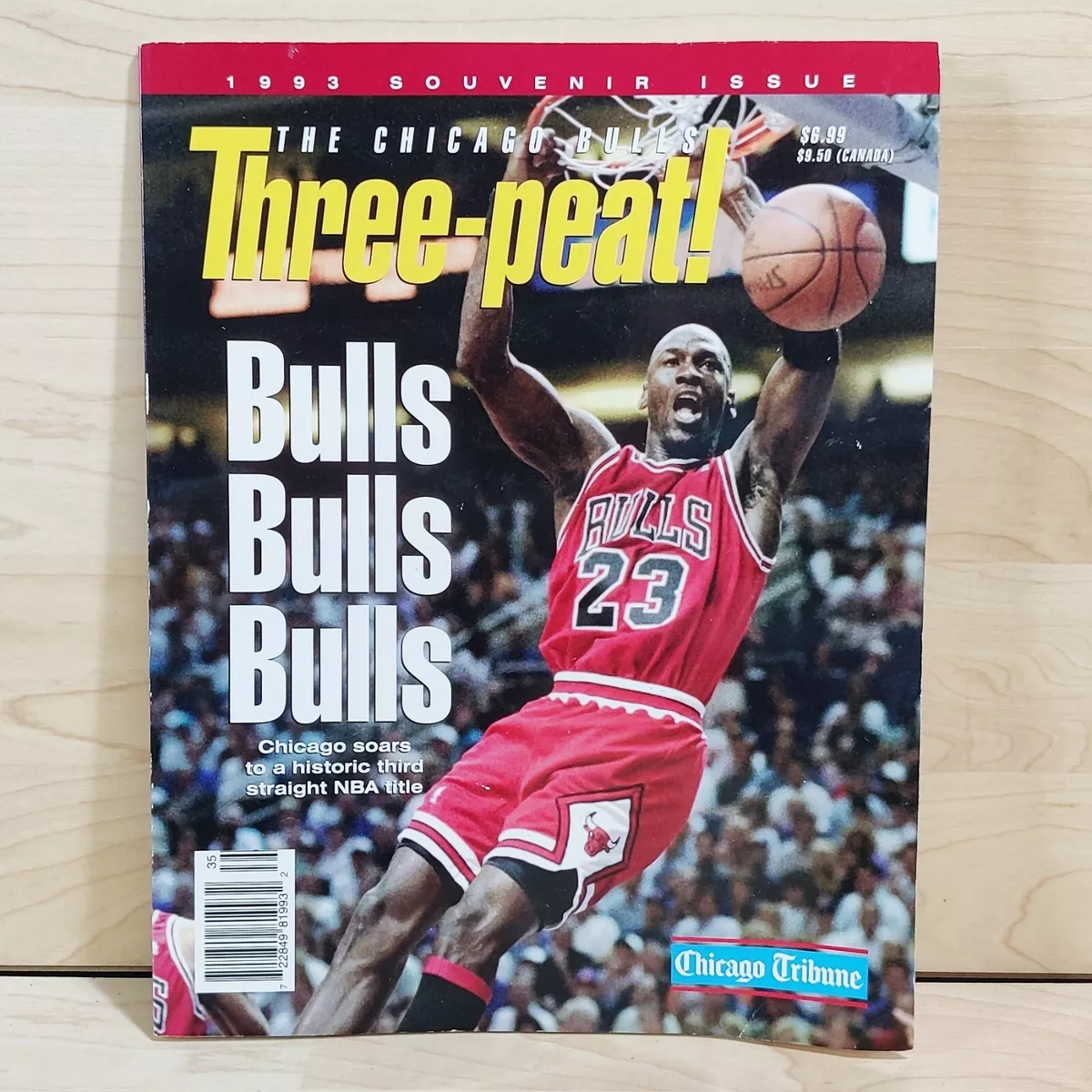 1993 Chicago Tribune BULLS Three PEAT Souvenir Issue MICHAEL