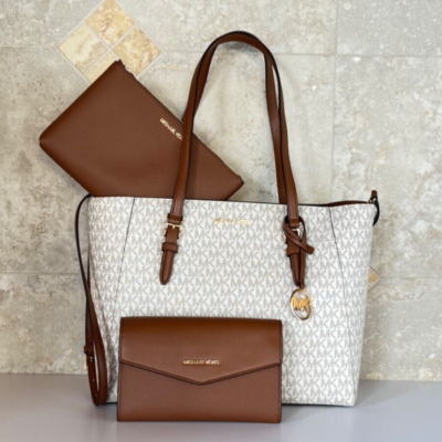 MICHAEL KORS バッグ MICHAEL KORS CHARLOTTE LARGE 3 IN 1 TOTE SHOULDER BAG + CLUTCH MK