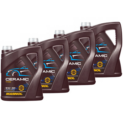 Motoröl Motor Öl MANNOL 5W-30 Ceramic API SN Plus 4 X 5 Liter für Audi BMW Fiat