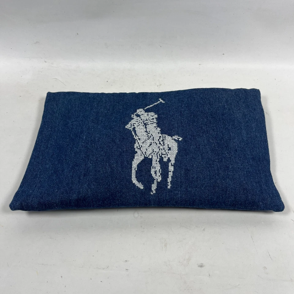 POLO RALPH LAUREN Checkers Game Set Denim Bag Travel Beach Board Cotton Blue - Image 2 of 4