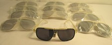  12 Aviator Sunglasses for Men, Gold  Black Frame/Black Lens,UV400,Alloy Frame