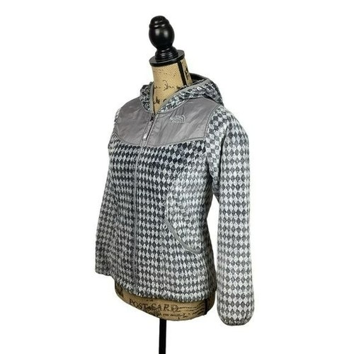 North Face Fuzzy Fleece Hooded Jacket Diamond Gray - Picture 6 of 13