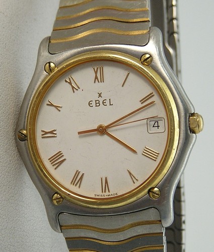 Men's Stainless & 18K Gold Wave Ebel Watch Original Stainless Bracelet 1187141 - Bild 3 von 11
