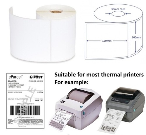 12 x 350 100x150mm Direct Thermal Shipping Labels Fastway Startrack eParcel 4x6 - Picture 3 of 3