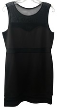 Alex Evenings Black Sleeveless Mesh Cutout Sheath Dress Women  s Size 16P