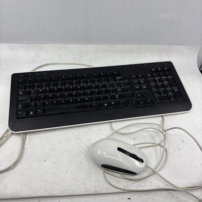 Dell White/Black USB Wired Computer PC Gaming Keyboard SK-8165 w/ Dell Mouse