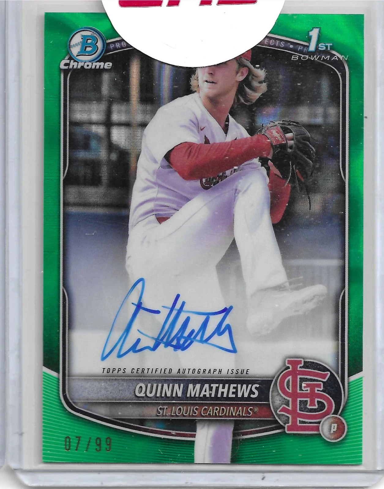 2025 Bowman Chrome Green Lava CPA-QM Quinn Mathews Auto /99