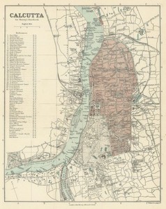 BRITISH INDIA. Calcutta (Kolkata) city plan. Fort William. Residences 1905 map
